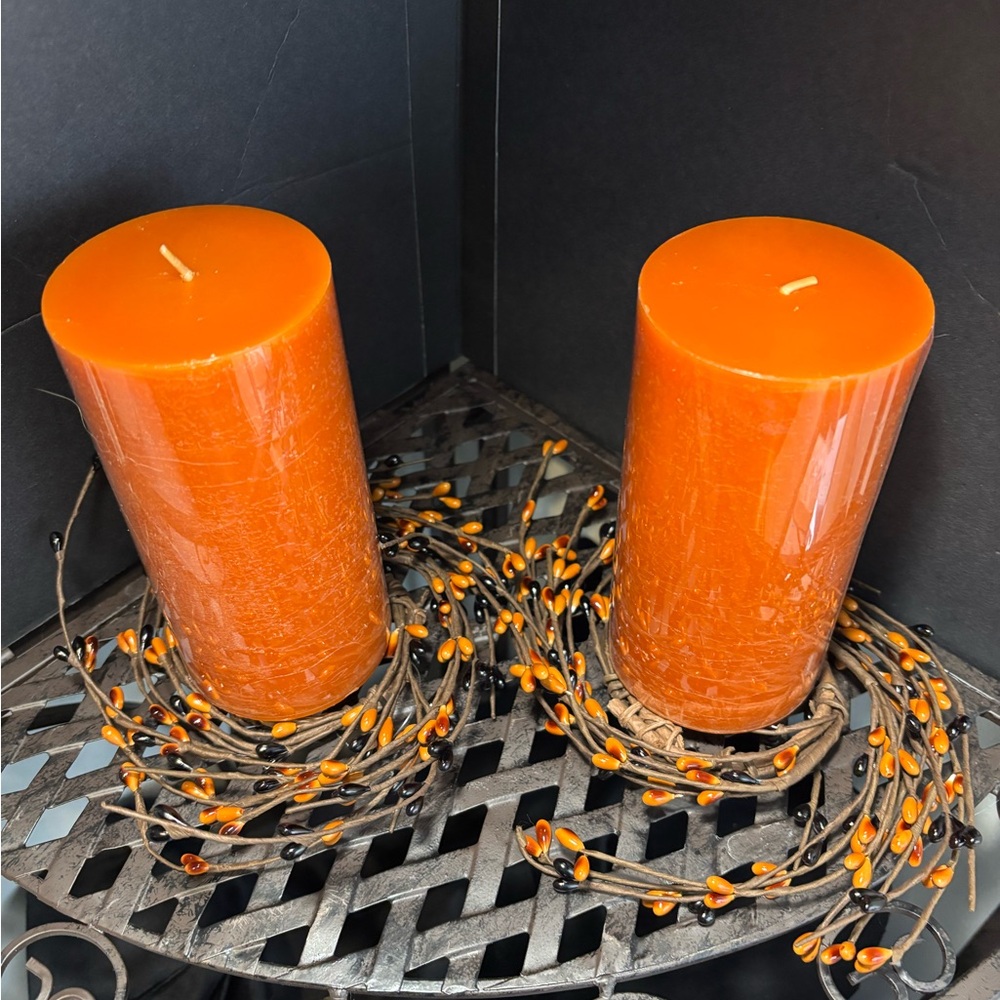 4 Candle Rings Orange/Black Berry - Picture 4 of 9